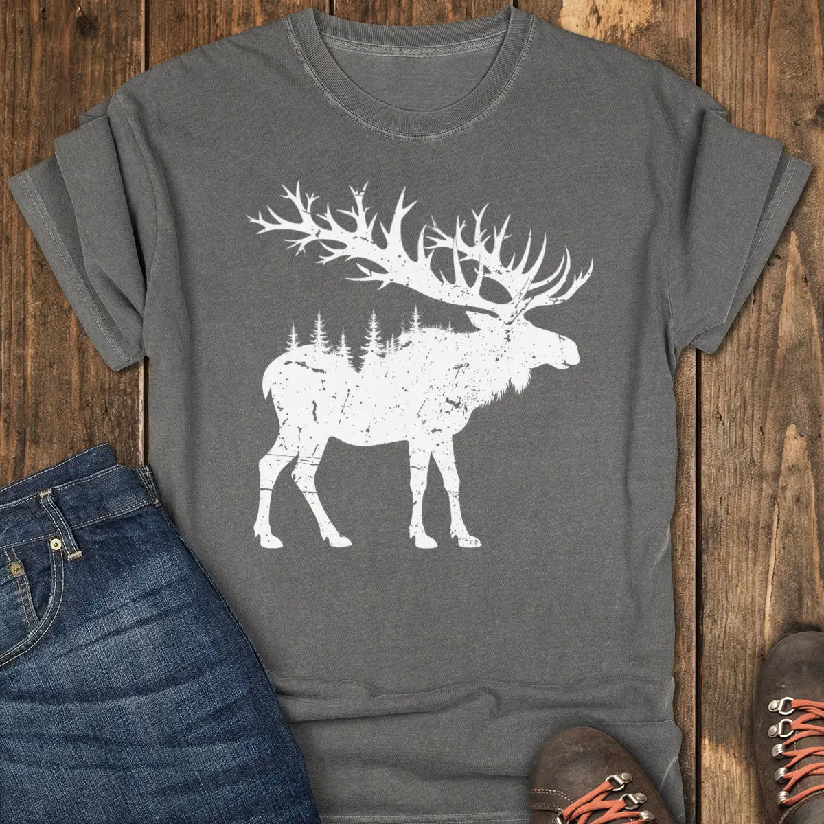 The Forest Moose Tee - Pepper