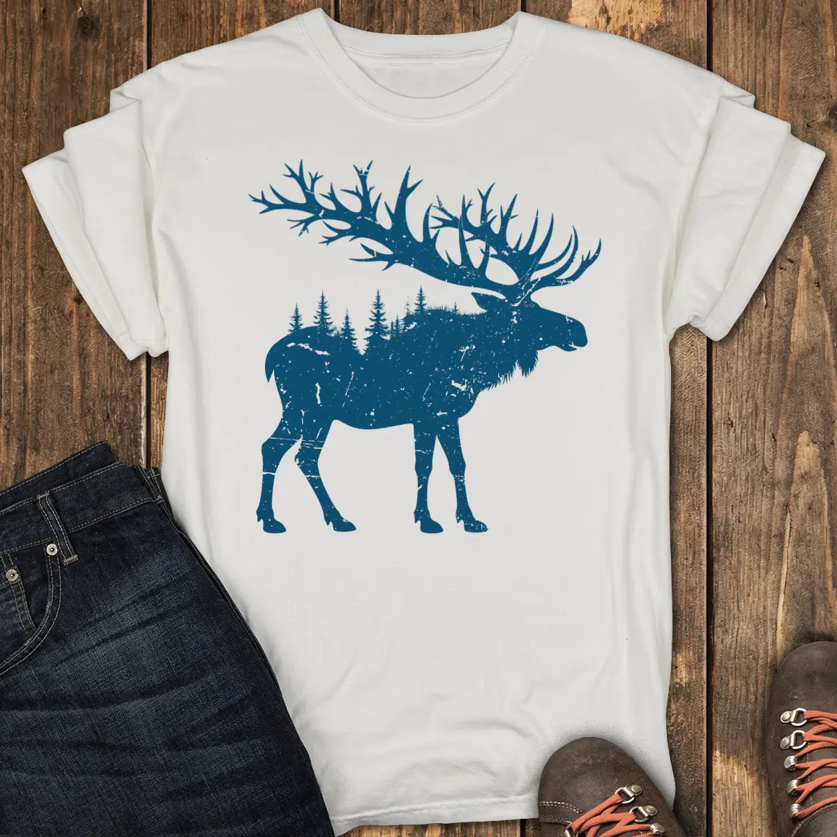 The Forest Moose Tee - White