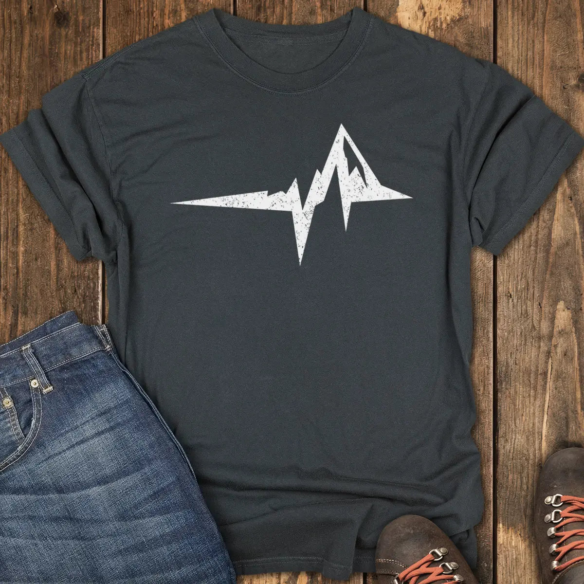The Mountain Heartbeat Tee - Black