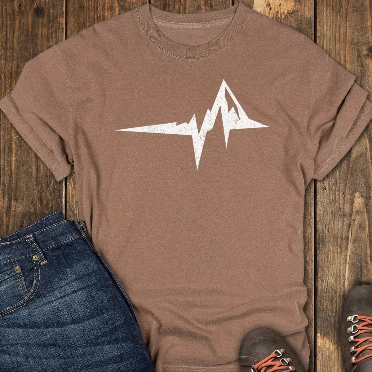 The Mountain Heartbeat Tee - Espresso