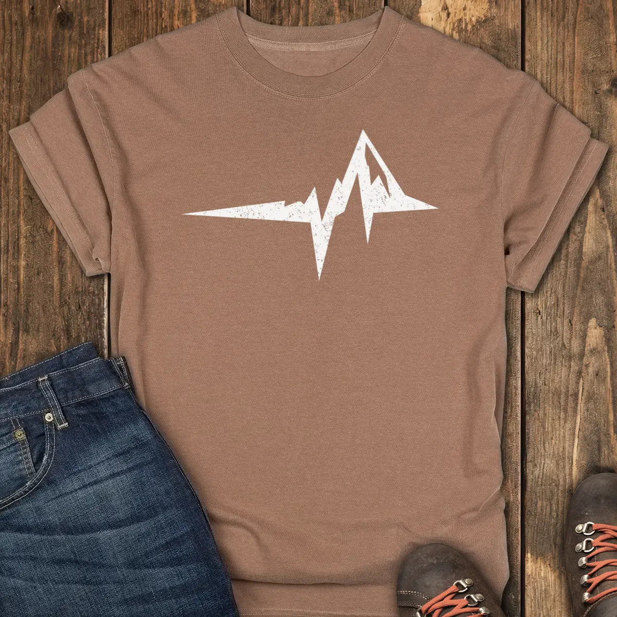 The Mountain Heartbeat Tee - Espresso