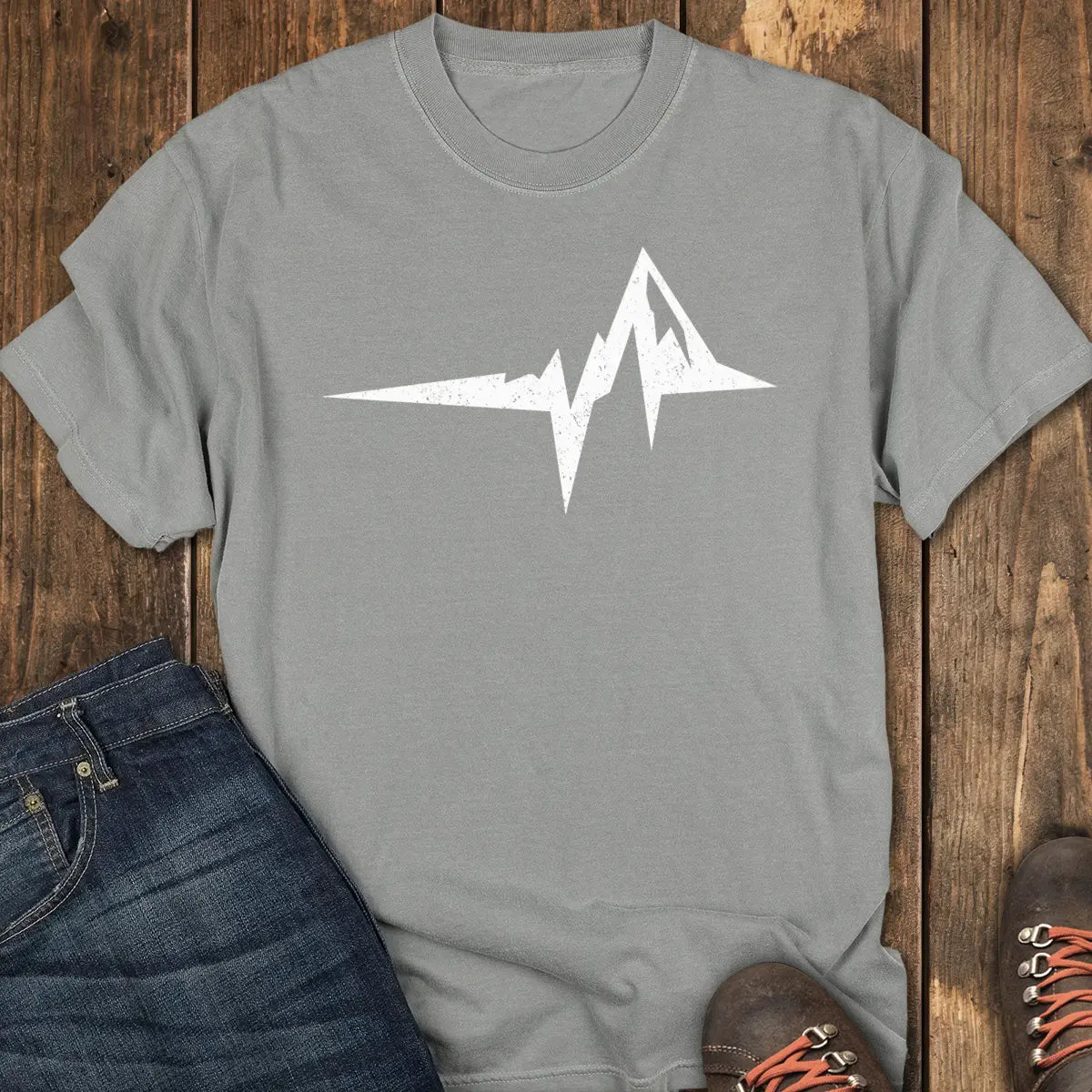The Mountain Heartbeat Tee - Grey