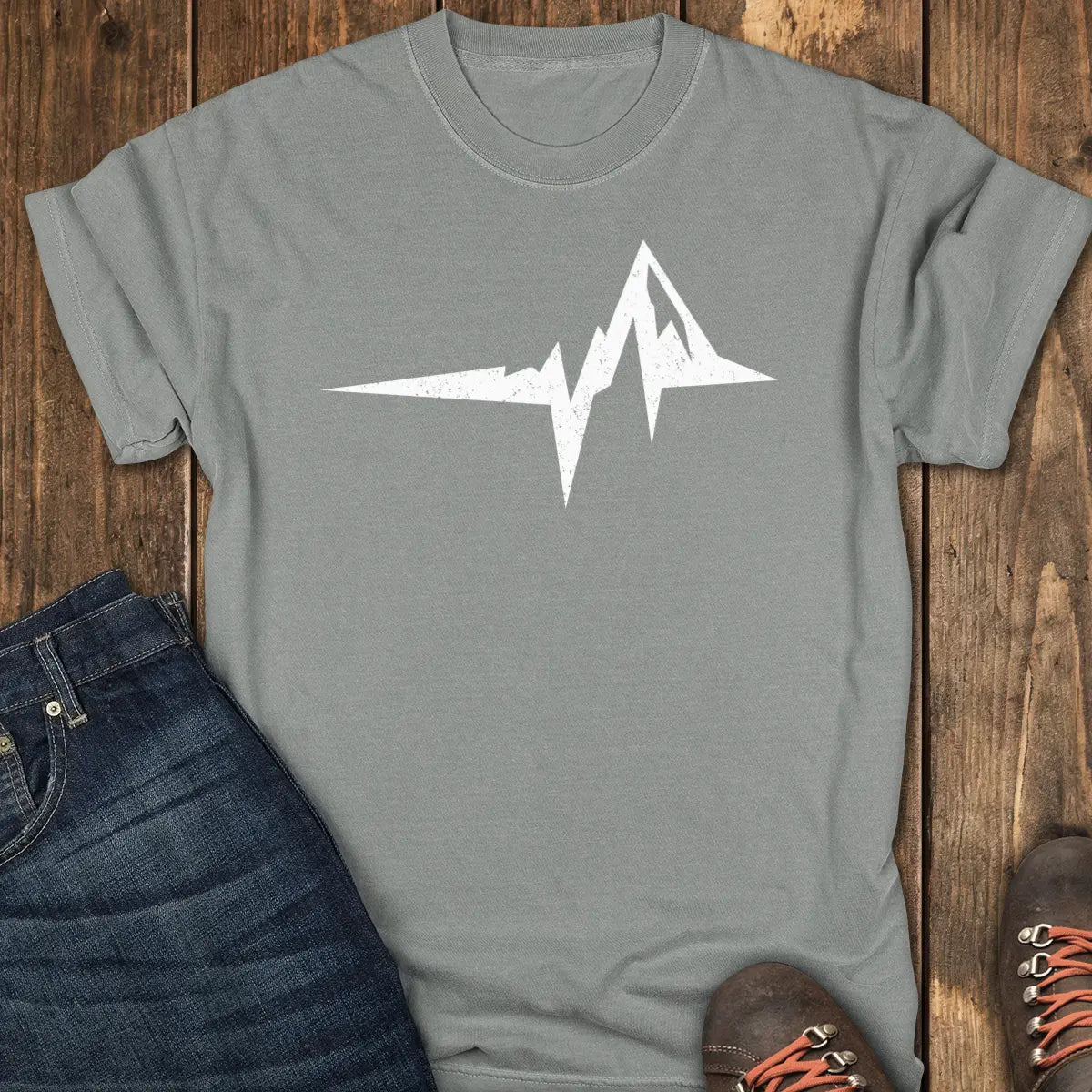 The Mountain Heartbeat Tee - Grey