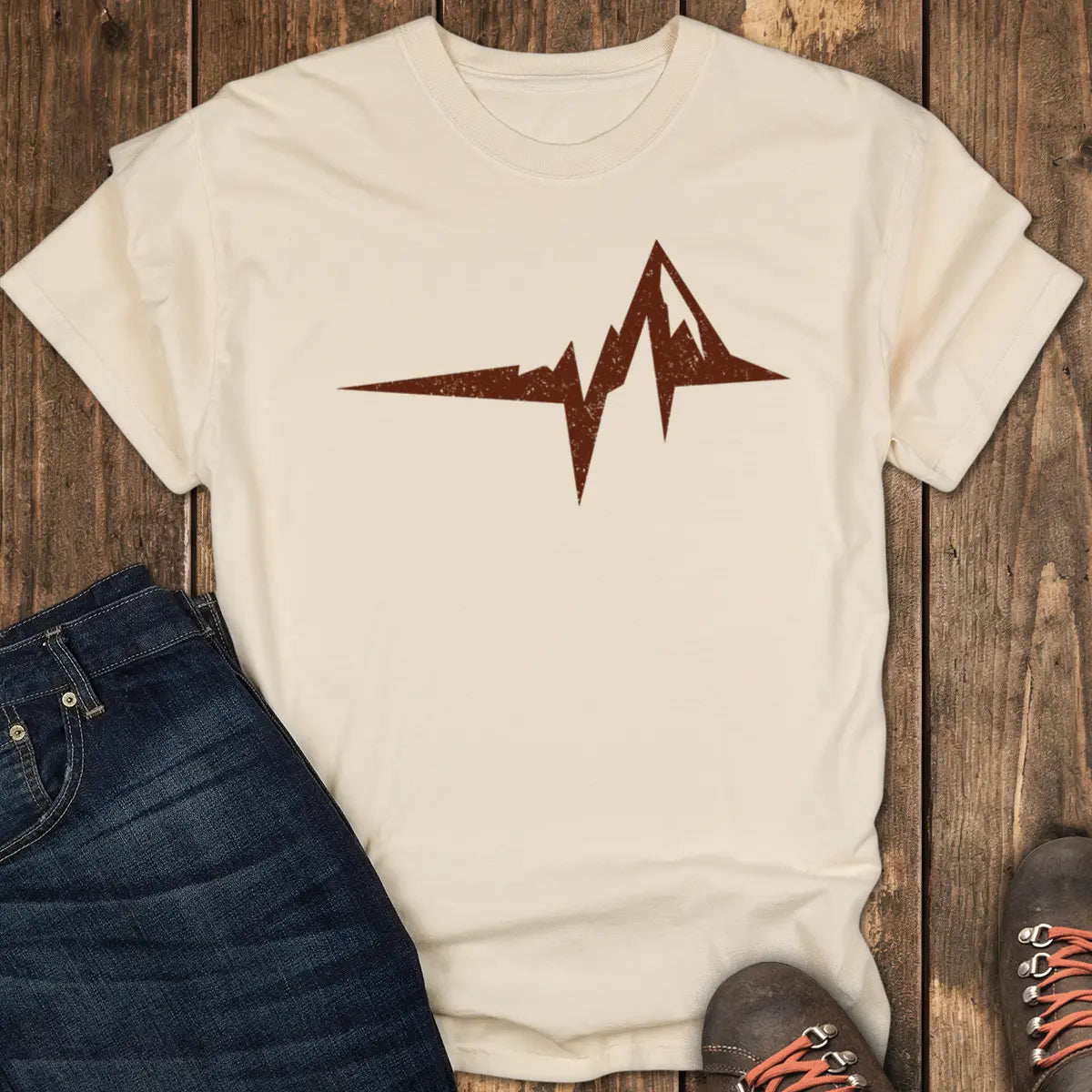 The Mountain Heartbeat Tee - Ivory
