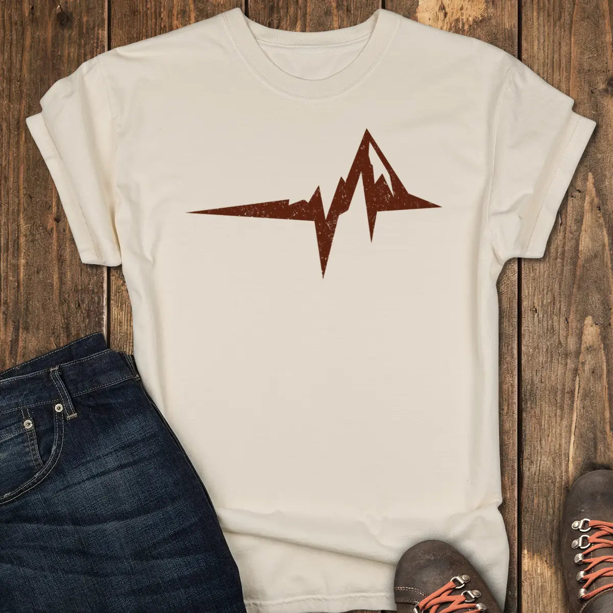 The Mountain Heartbeat Tee - Ivory