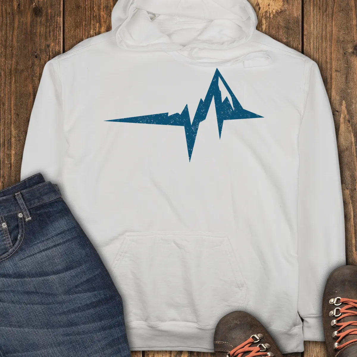 The Mountain Heartbeat Hoodie - White