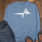 The Mountain Heartbeat Sweatshirt - Blue Jean