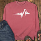 The Mountain Heartbeat Sweatshirt - Crimson