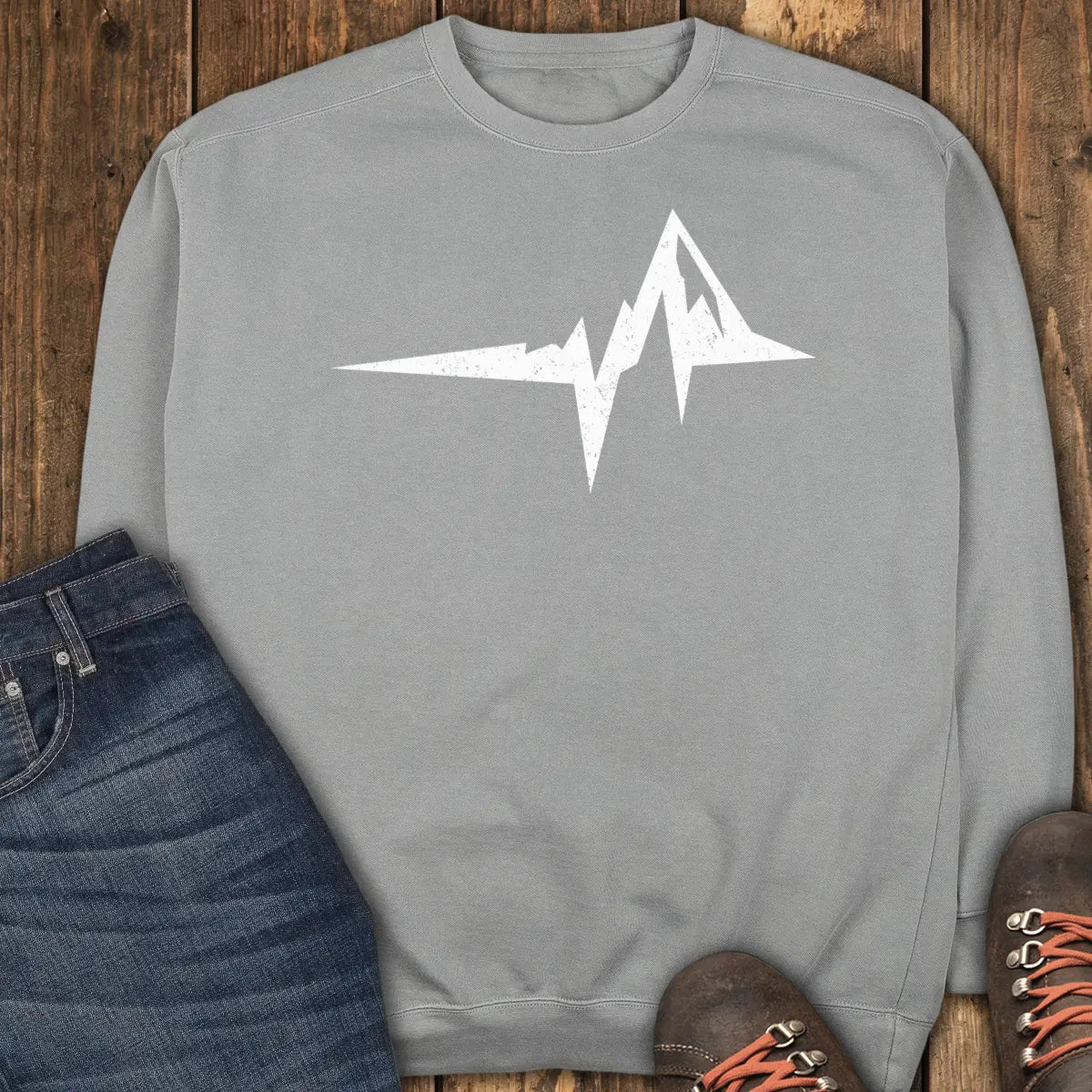The Mountain Heartbeat Sweatshirt - Grey