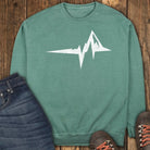 The Mountain Heartbeat Sweatshirt - Light Green