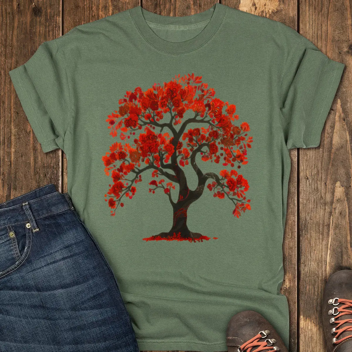 The Red Oak Tee - Moss
