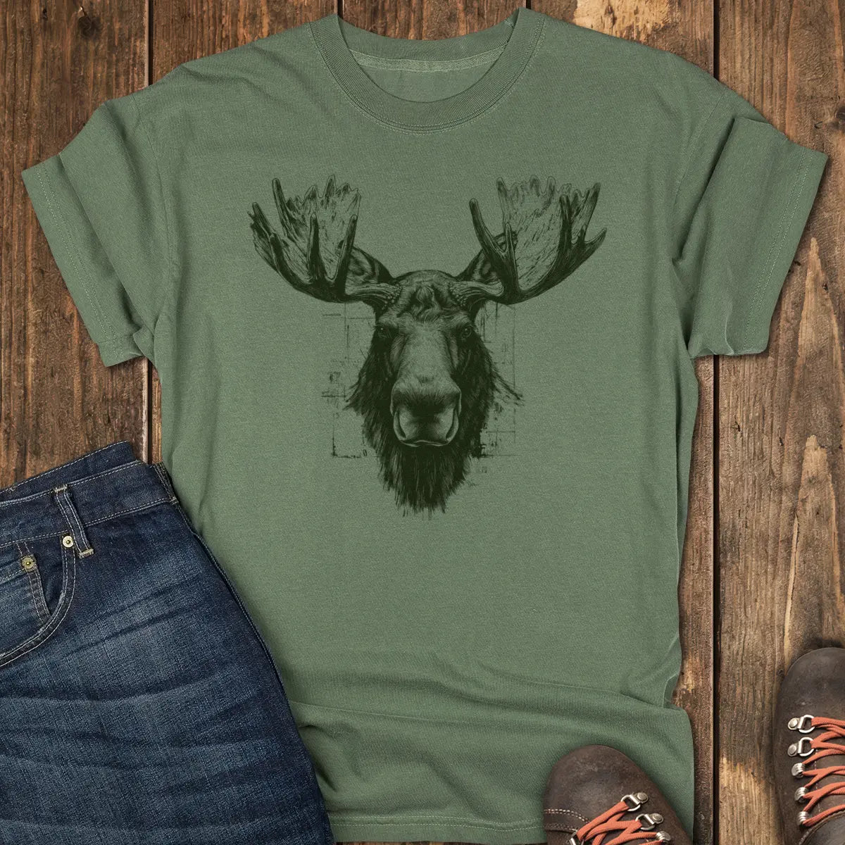 The Silent Trekker Tee - Moss