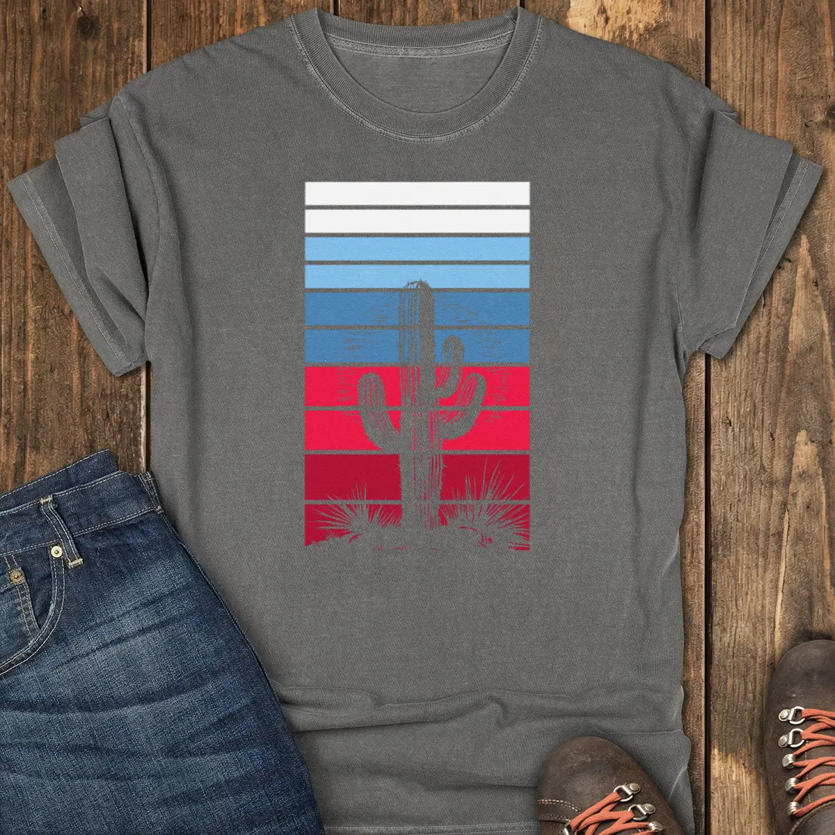 The Vintage Cactus Tee - Pepper