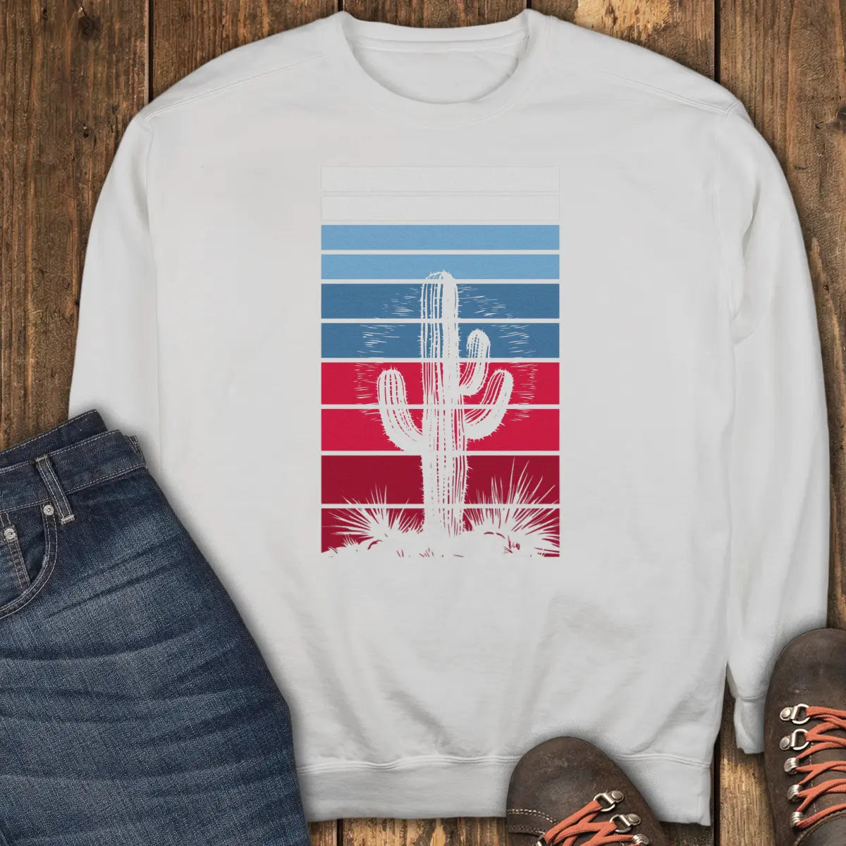The Vintage Cactus Sweatshirt - White