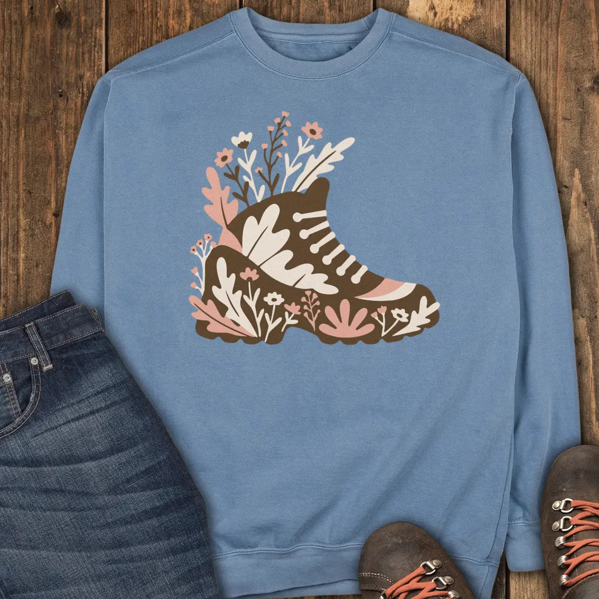 Trail Boot Sweatshirt - Blue Jean