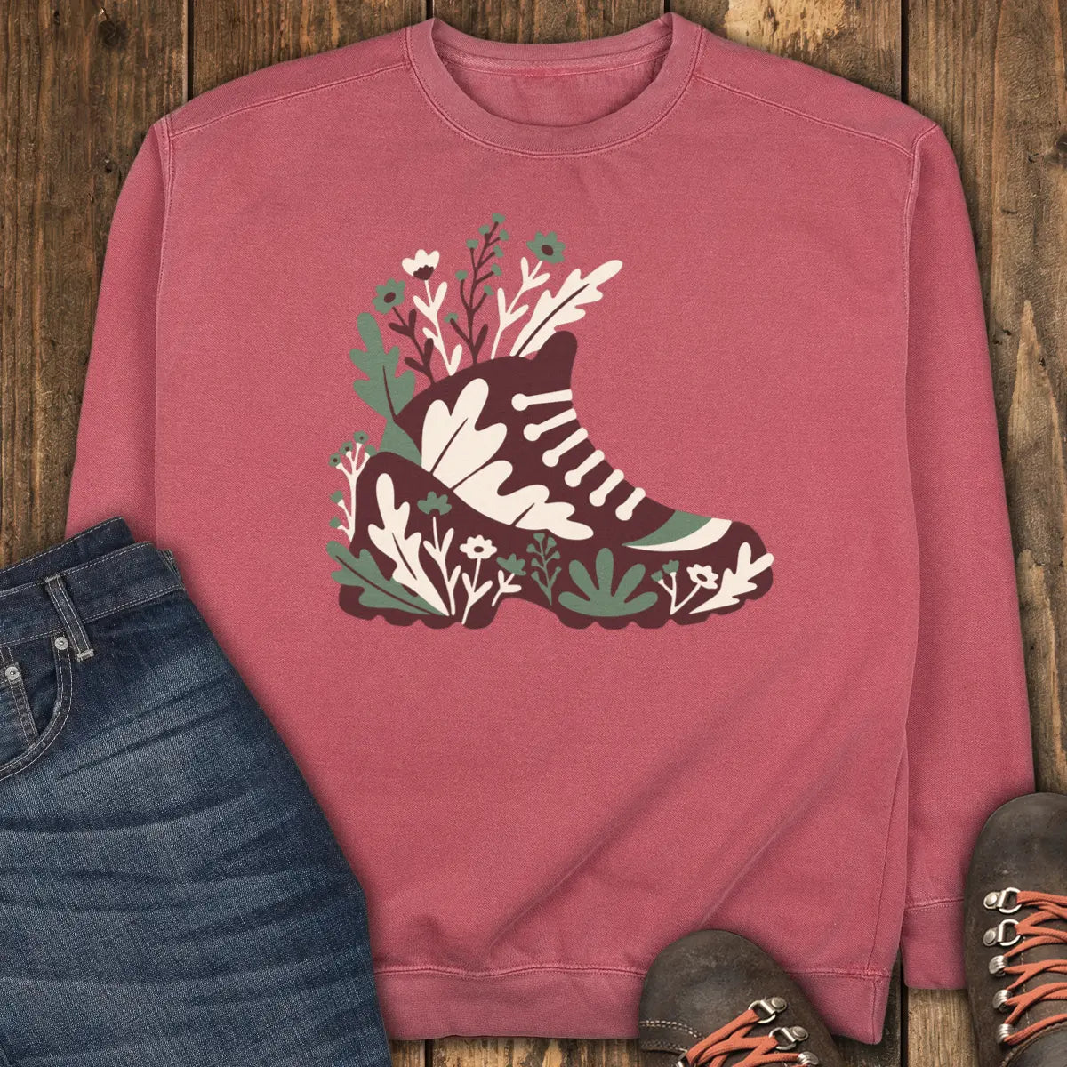 Trail Boot Sweatshirt - Crimson