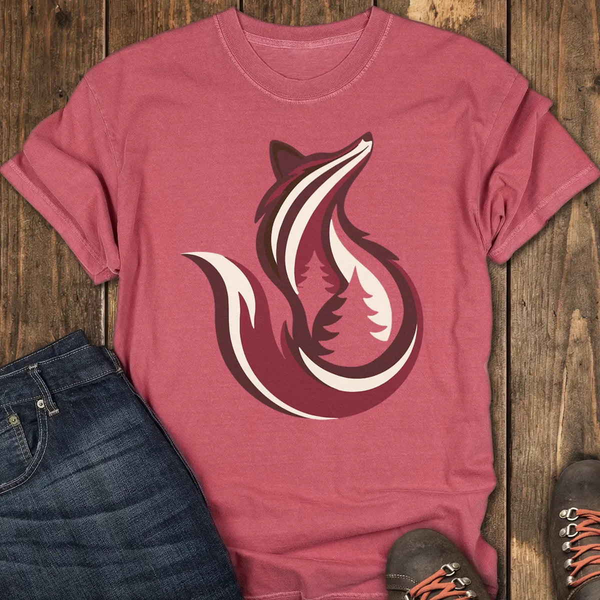 Trail Fox Tee - Crimson