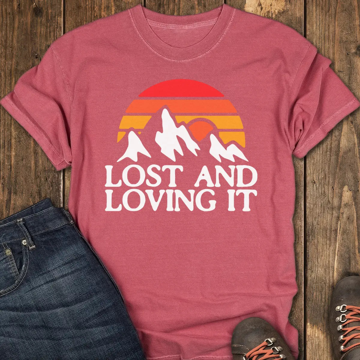 Trail Lost Tee - Crimson