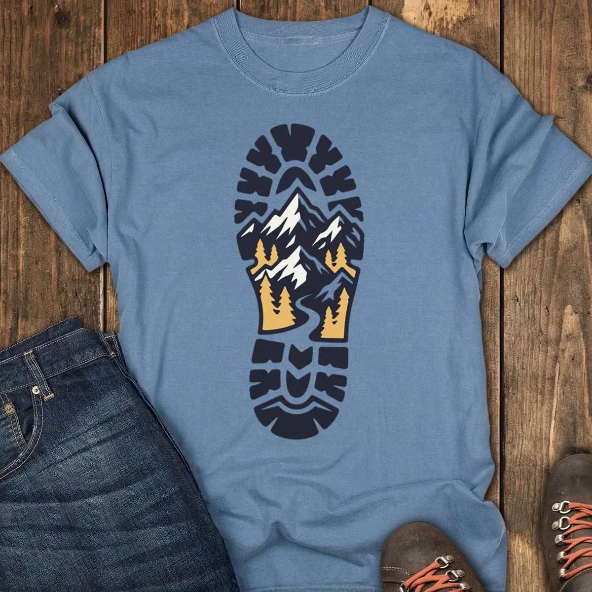 Trailprint Tee - Blue Jean