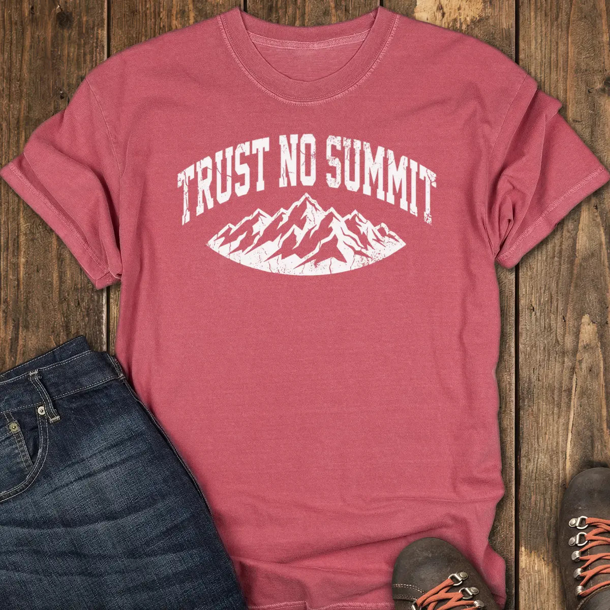 Trust No Summit Tee - Crimson