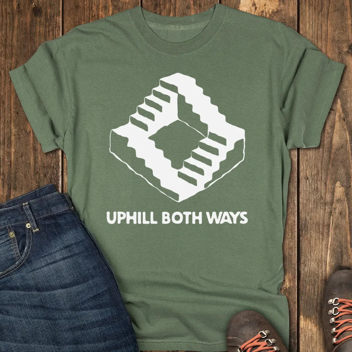 Uphill Both Ways Tee Tee - Moss