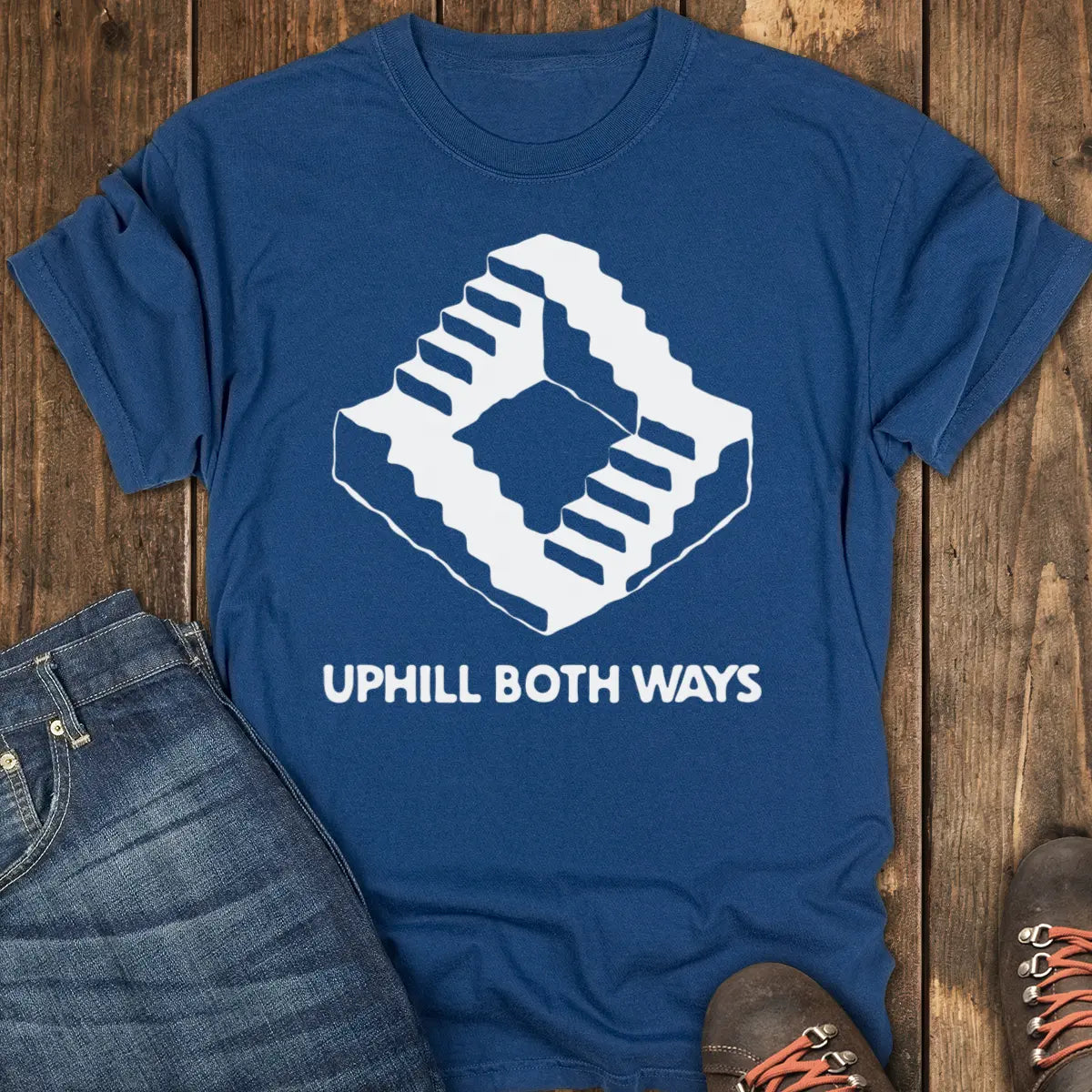 Uphill Both Ways Tee Tee - Navy