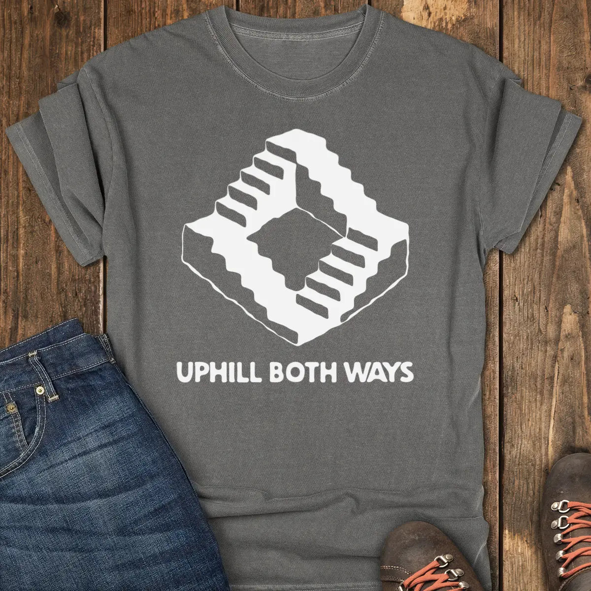 Uphill Both Ways Tee Tee - Pepper