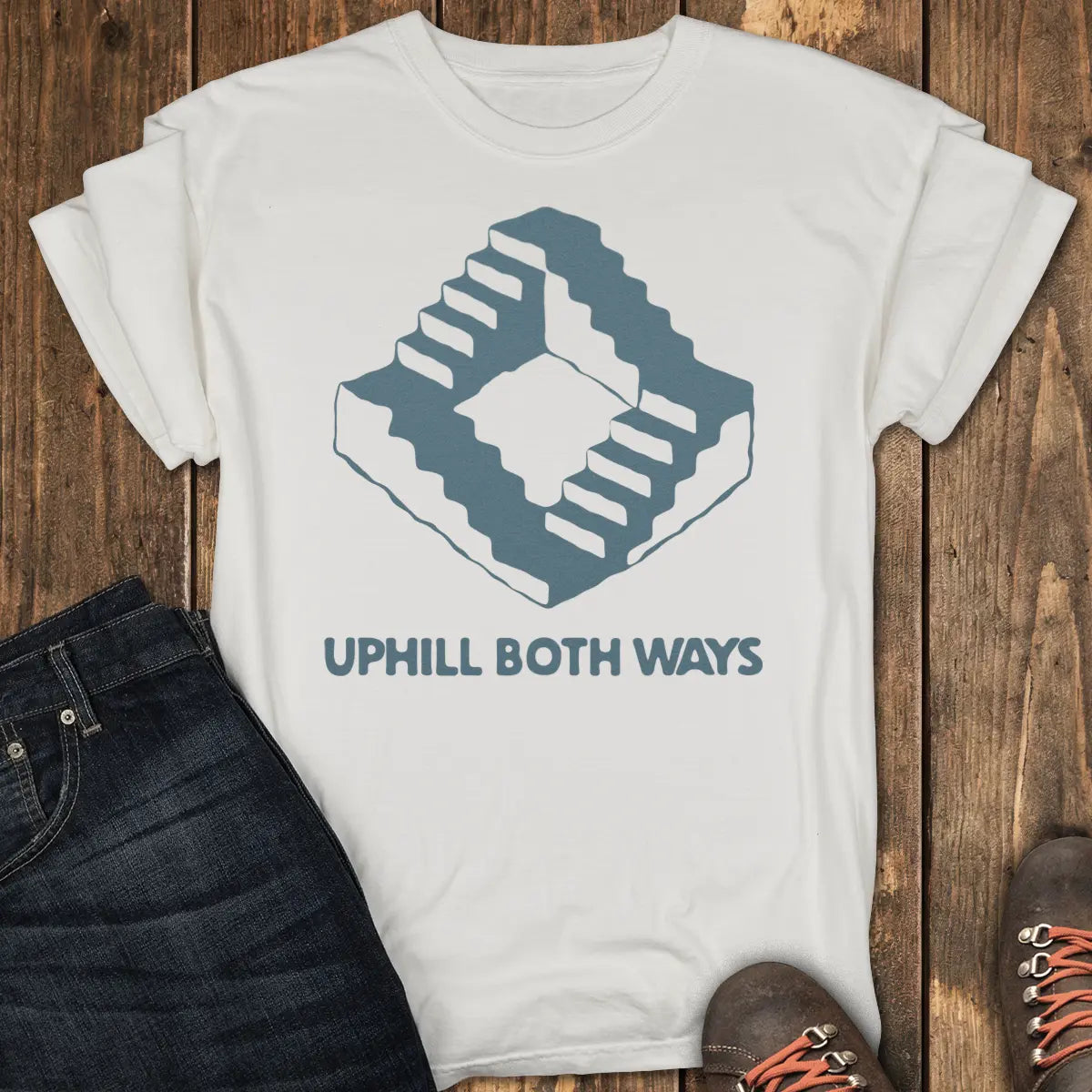 Uphill Both Ways Tee Tee - White