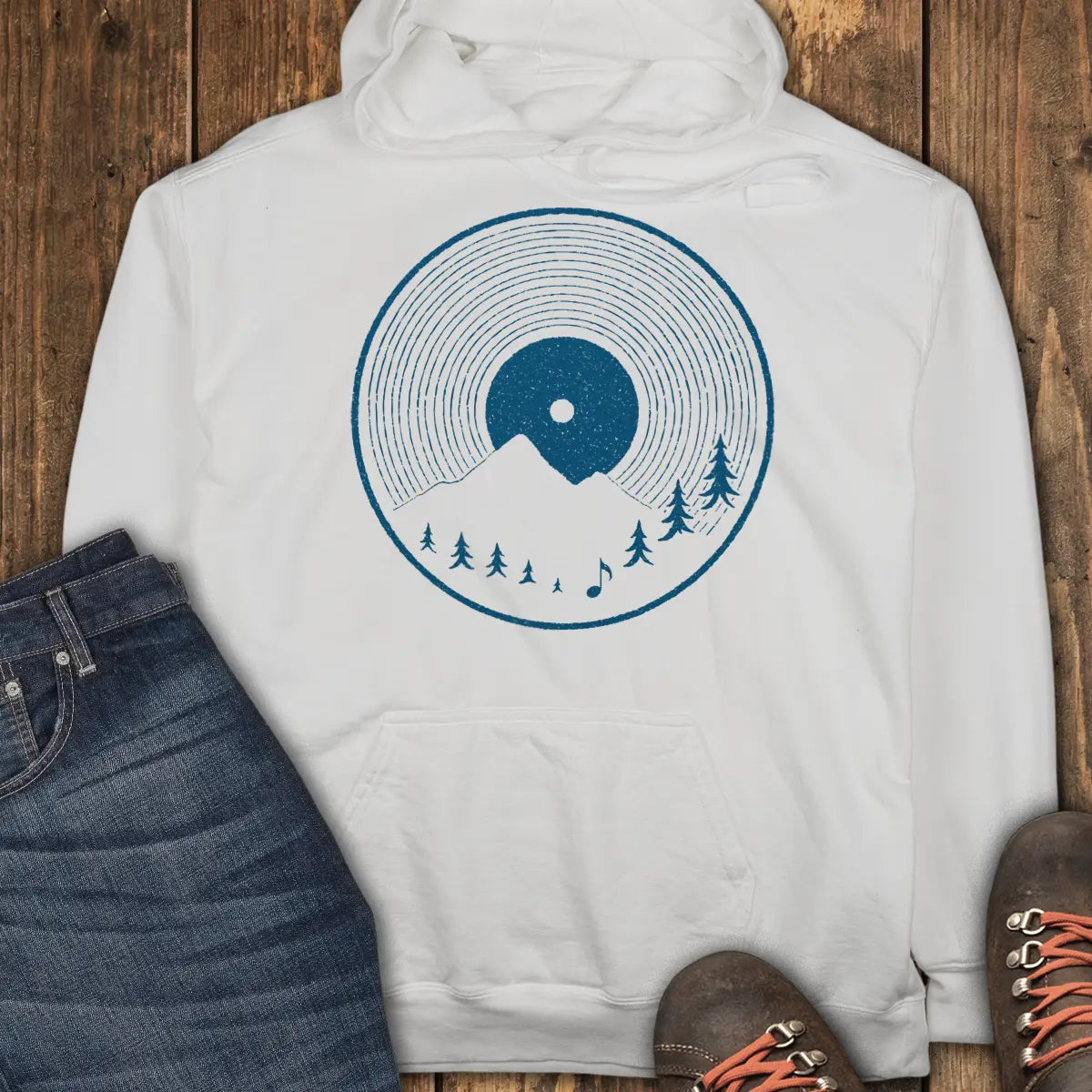 Vinyl Sunset Hoodie - White
