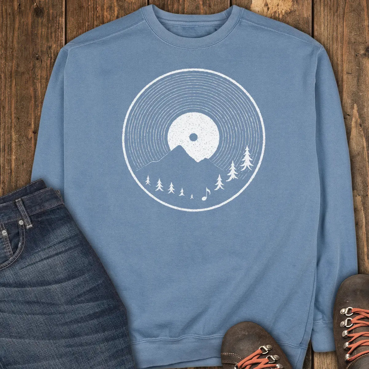 Vinyl Sunset Sweatshirt - Blue Jean