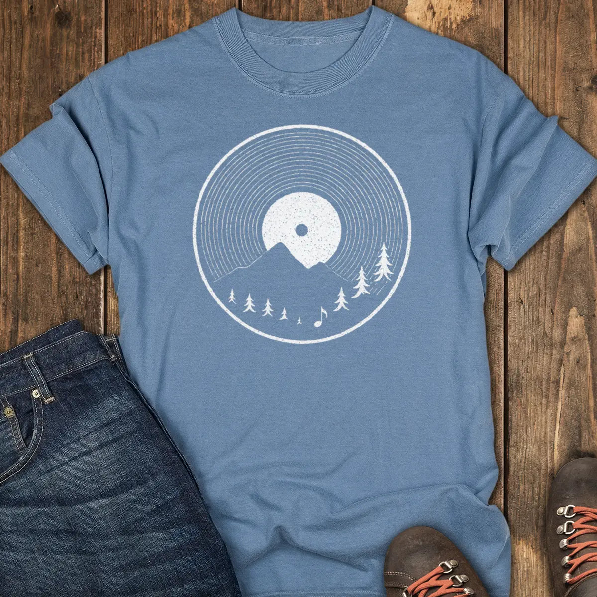 Vinyl Sunset Tee - Blue Jean