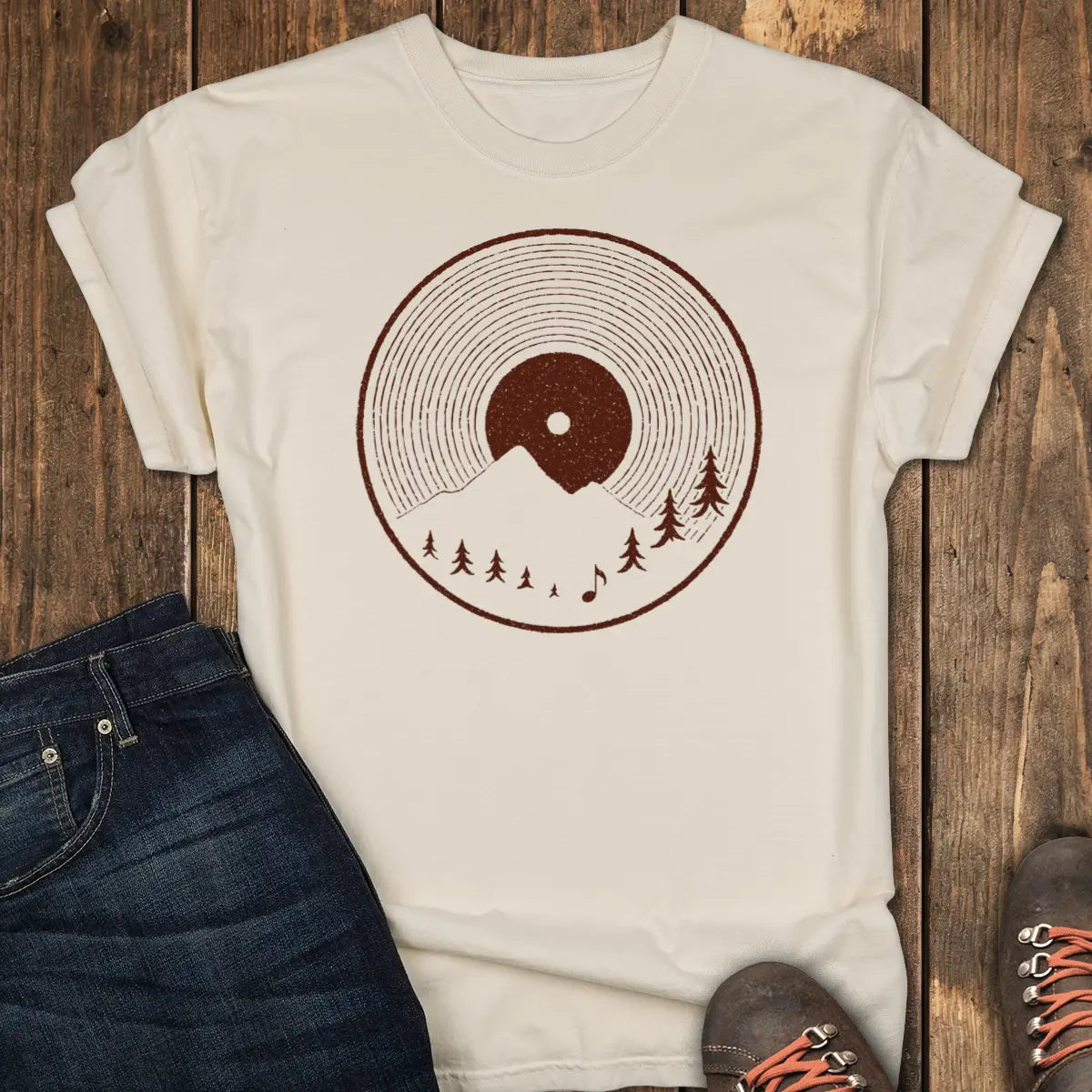 Vinyl Sunset Tee - Ivory