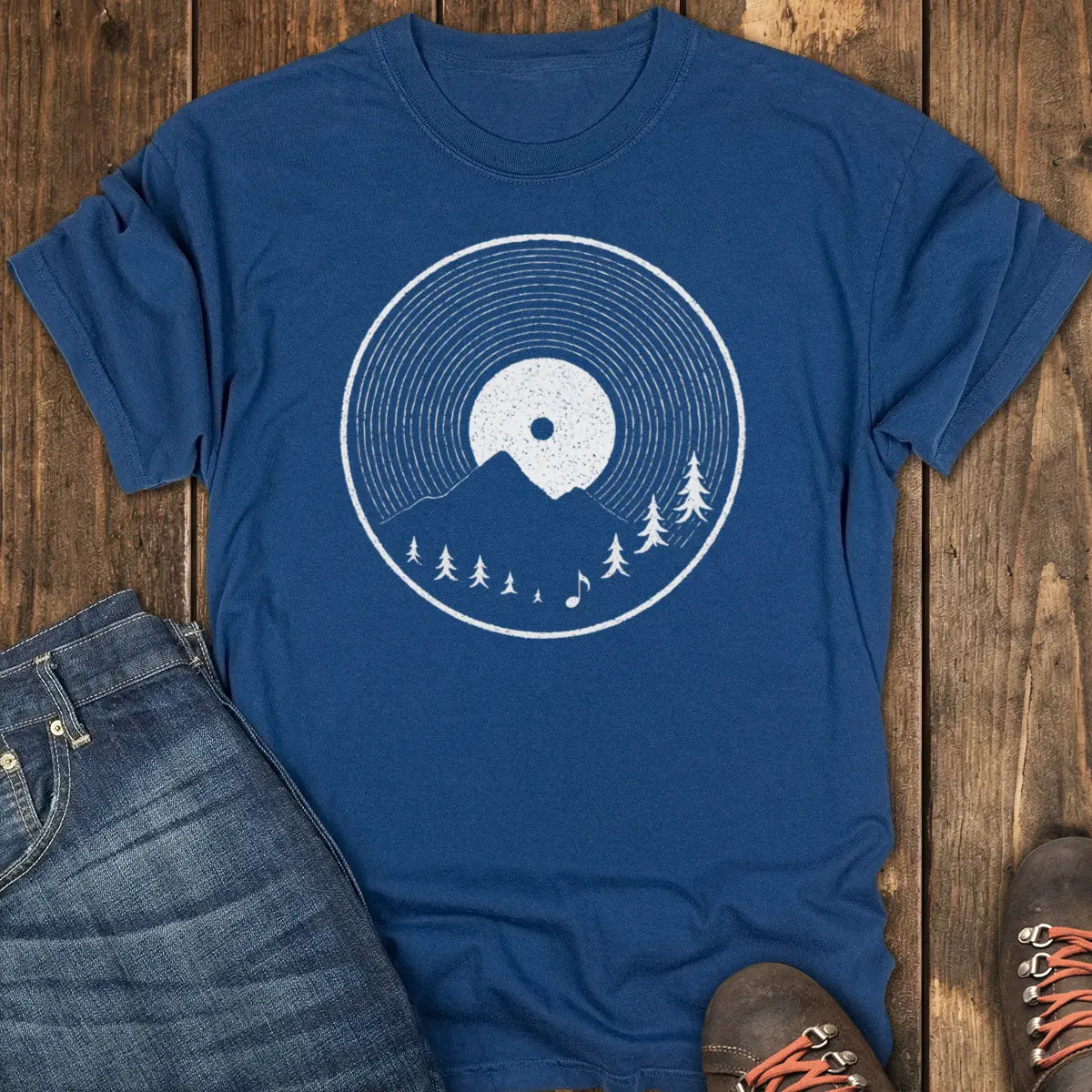 Vinyl Sunset Tee - Navy