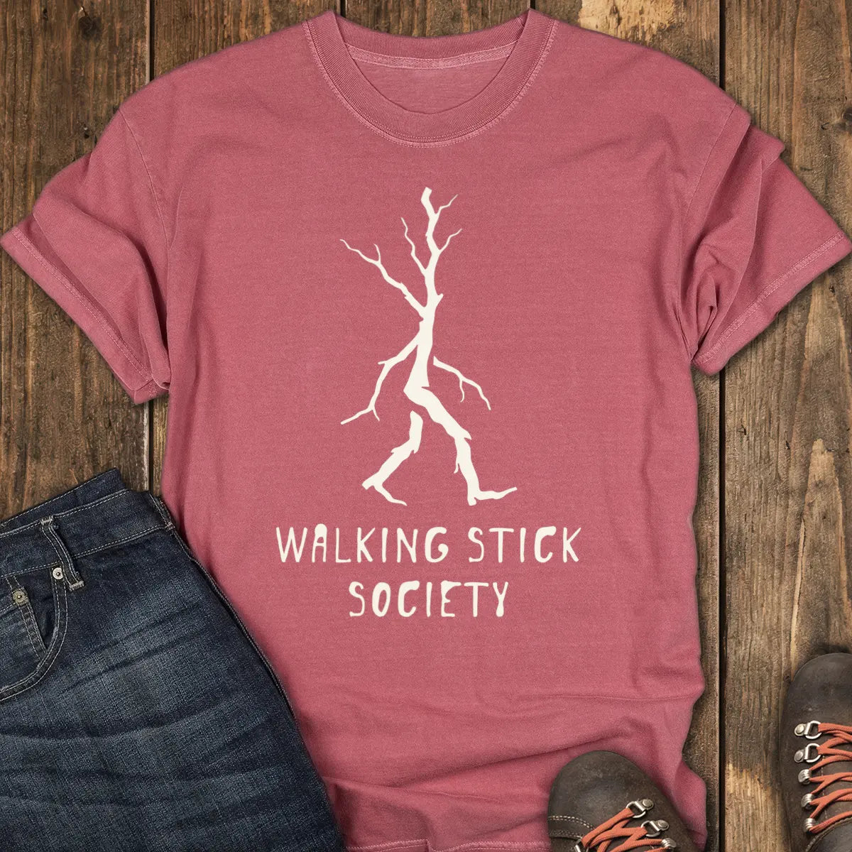 Walking Stick Society Tee - Crimson