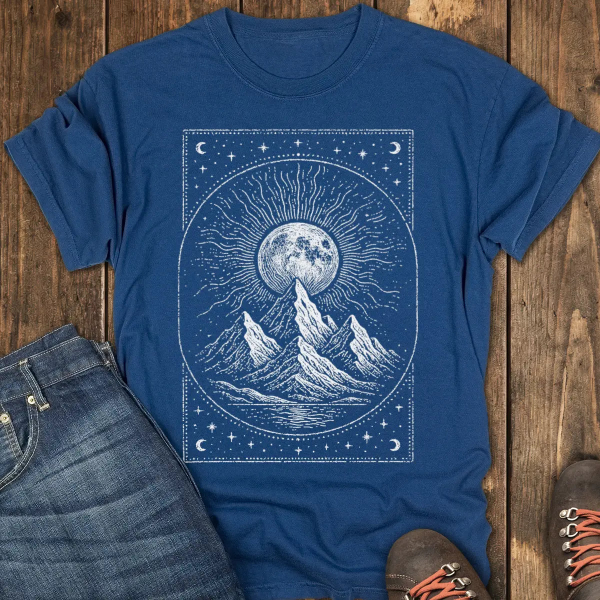 Wanderlight Peaks Tee - Navy