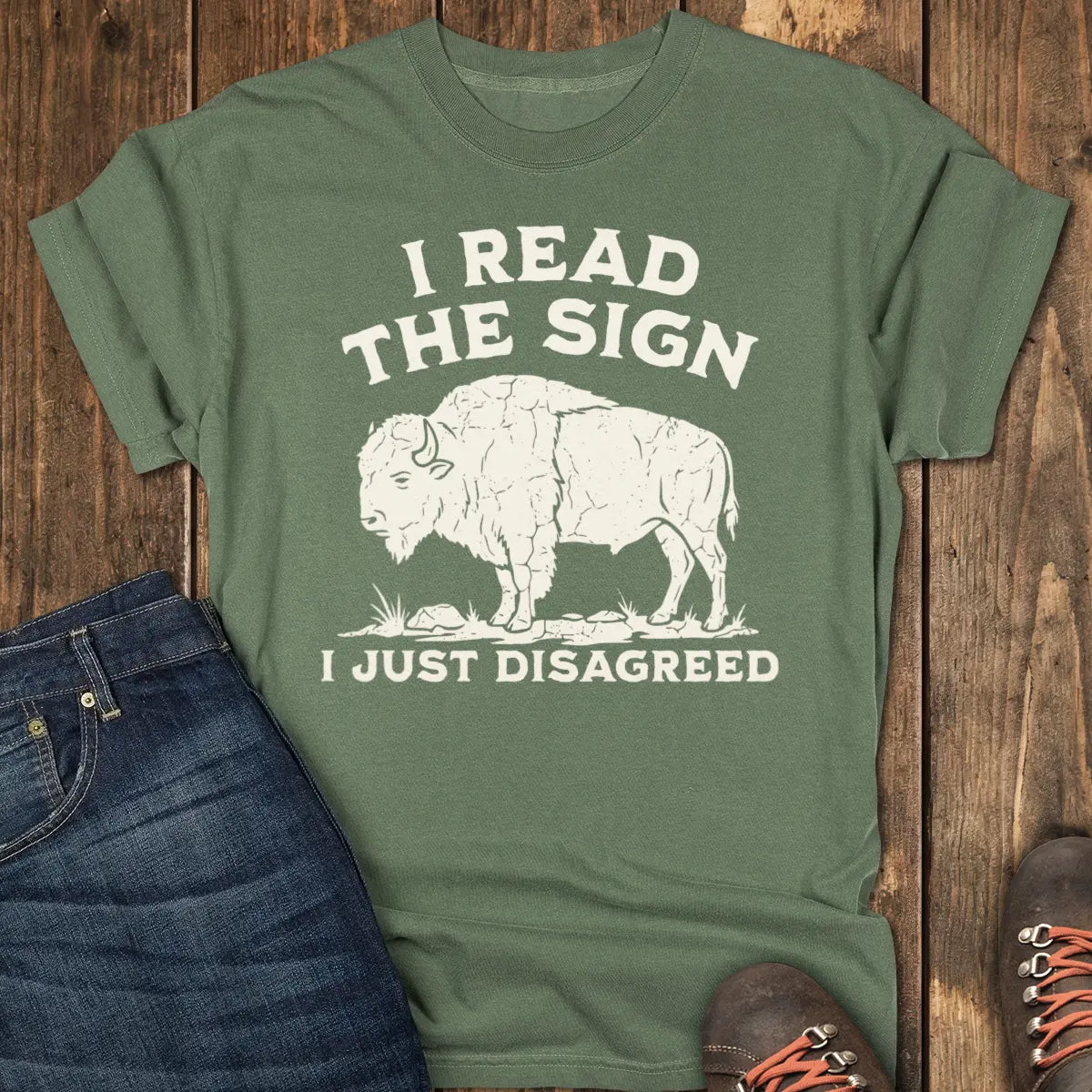Warning Signs Optional Tee - Moss