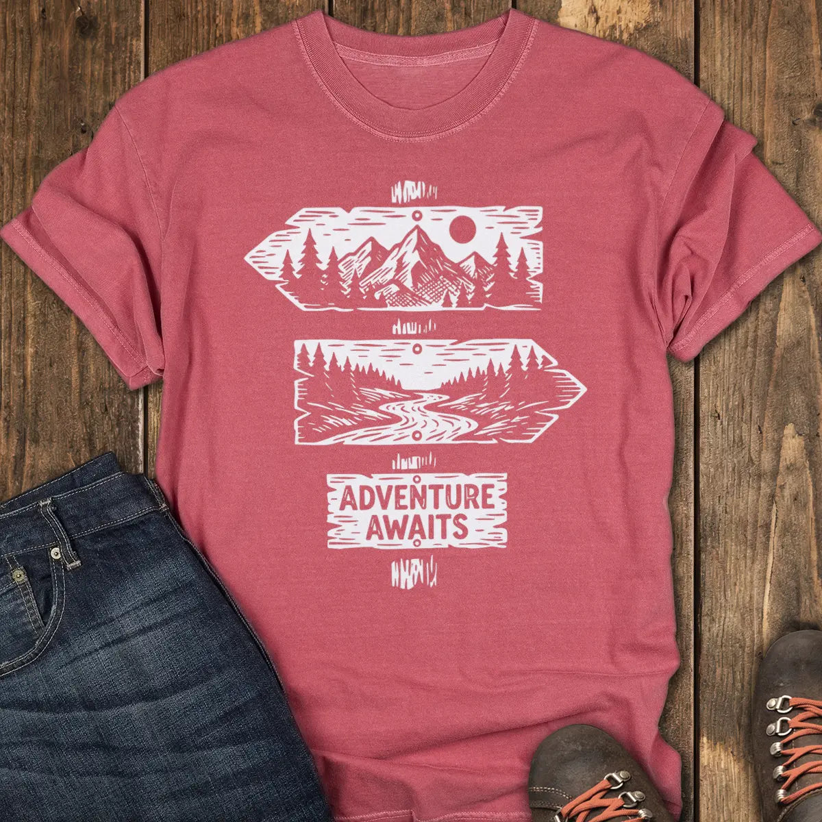 Where Next Tee - Crimson