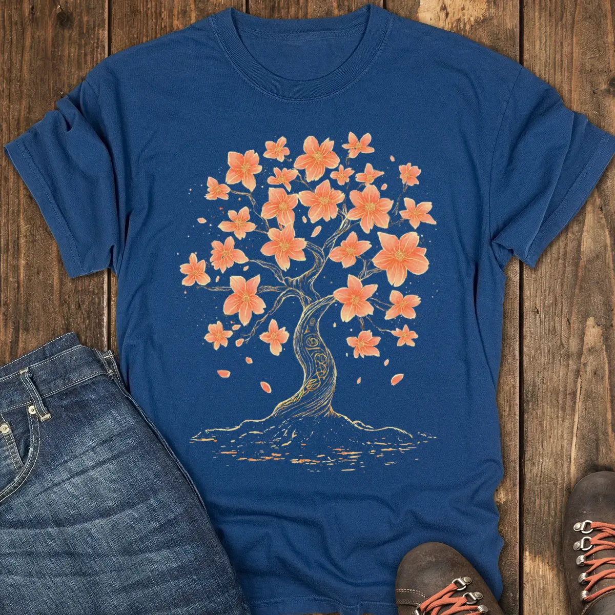 Wild Bloom Tee - Navy