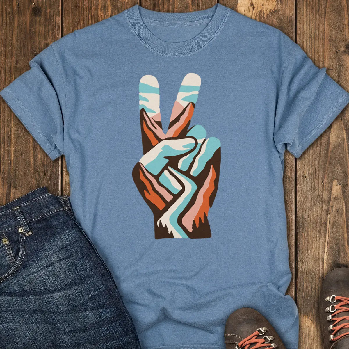 Wild Peace Tee - Blue Jean