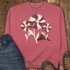 Wildflower Sweatshirt - Crimson