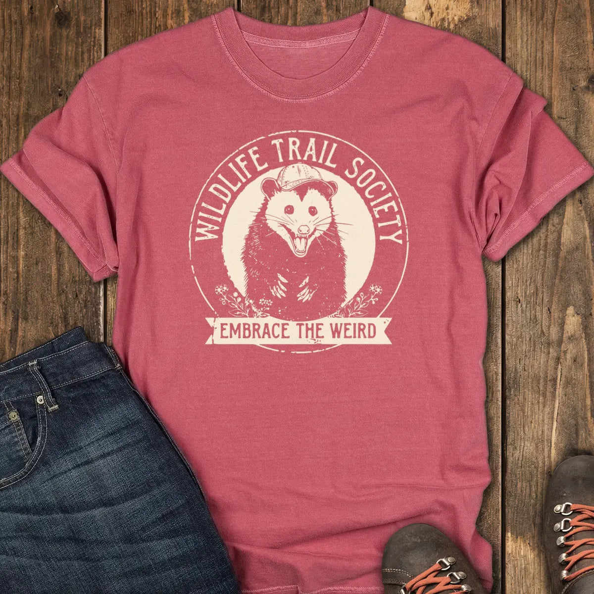 Wildlife Trail Society Tee - Crimson