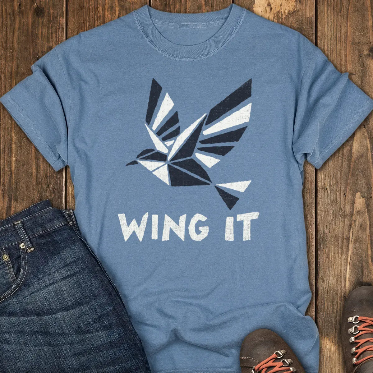Wing It Tee - Blue Jean