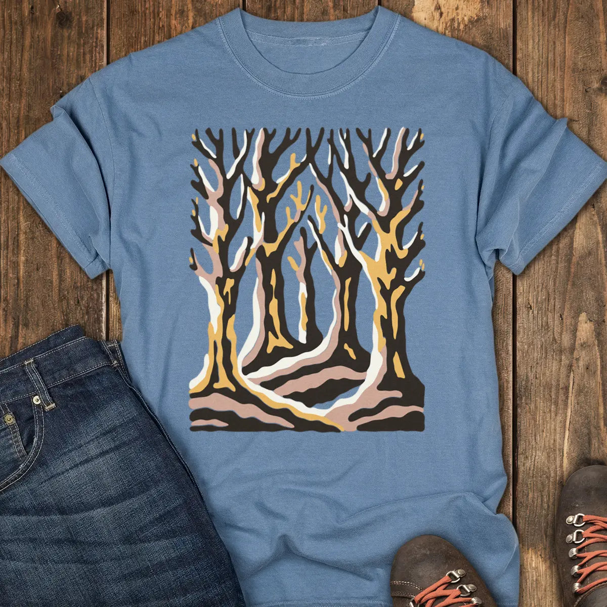 Winter Woods Tee - Blue Jean