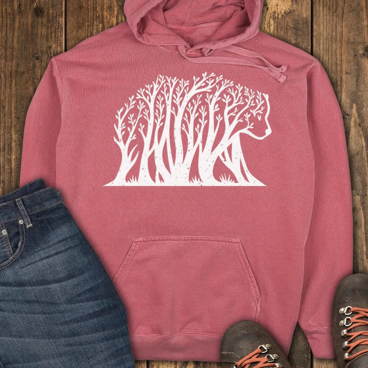 Woodbear Hoodie - Crimson