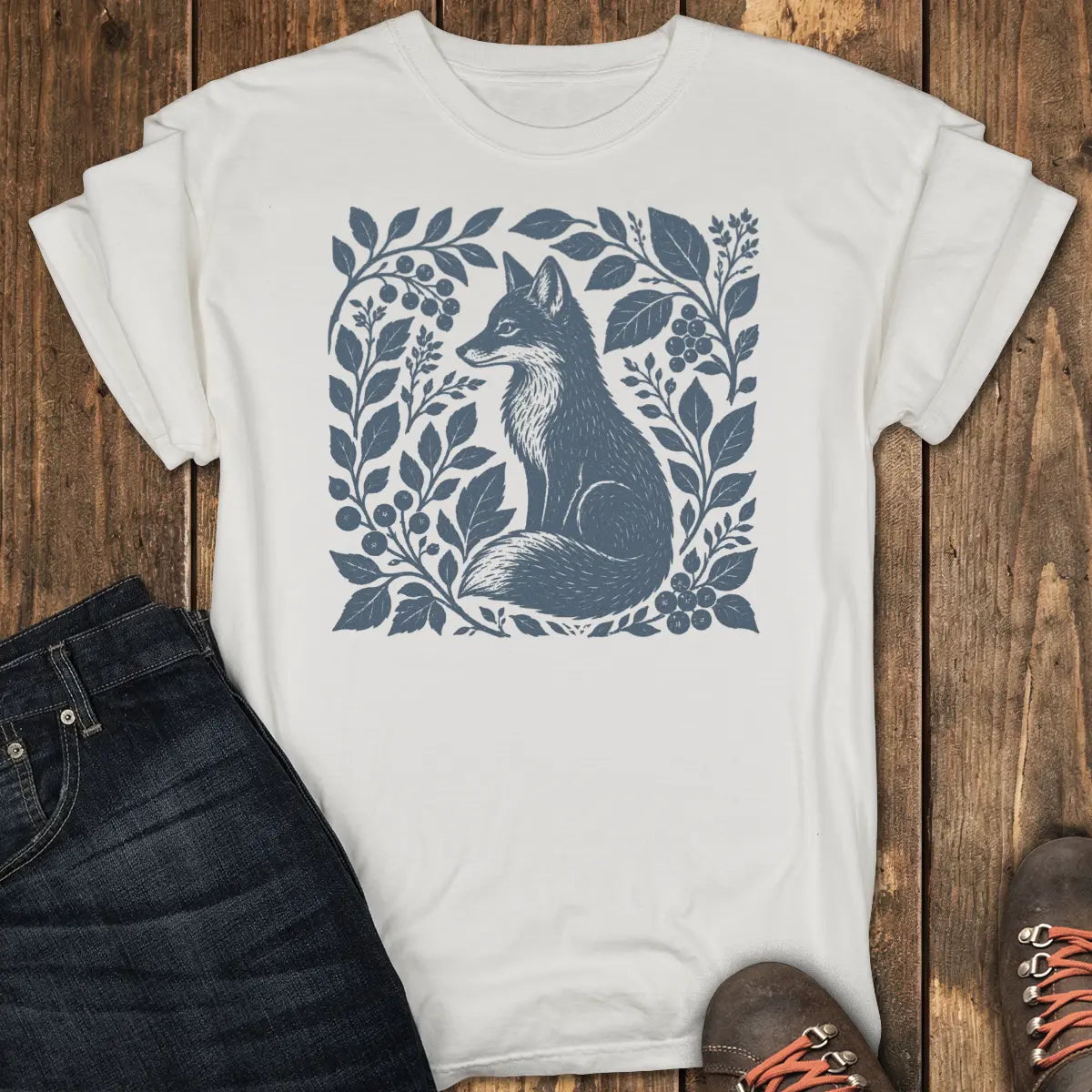 Woodland Fox Tee - White